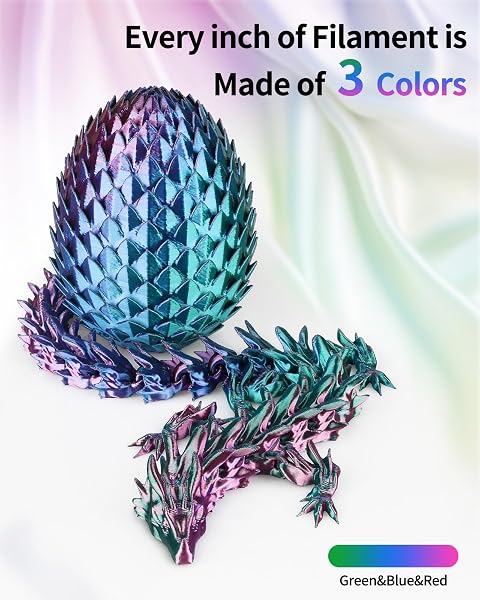 LANDU SILK TRI-COLOR PLA FILAMENT 1.75MM 1KG, TRIPLE COLOR SILK PLA FILAMENT, SILK RAINBOW PLA FILAMENT, NEATLY WOUND 3D PRINTER FILAMENT, 3 IN 1 MULTI COLOR FILAMENT +/-0.02MM, SILK RED BLUE GREEN