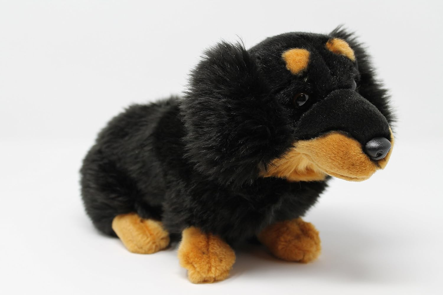 Cuddly Critters Plush 32cm Black Tan Long Hair Dachshund Toy