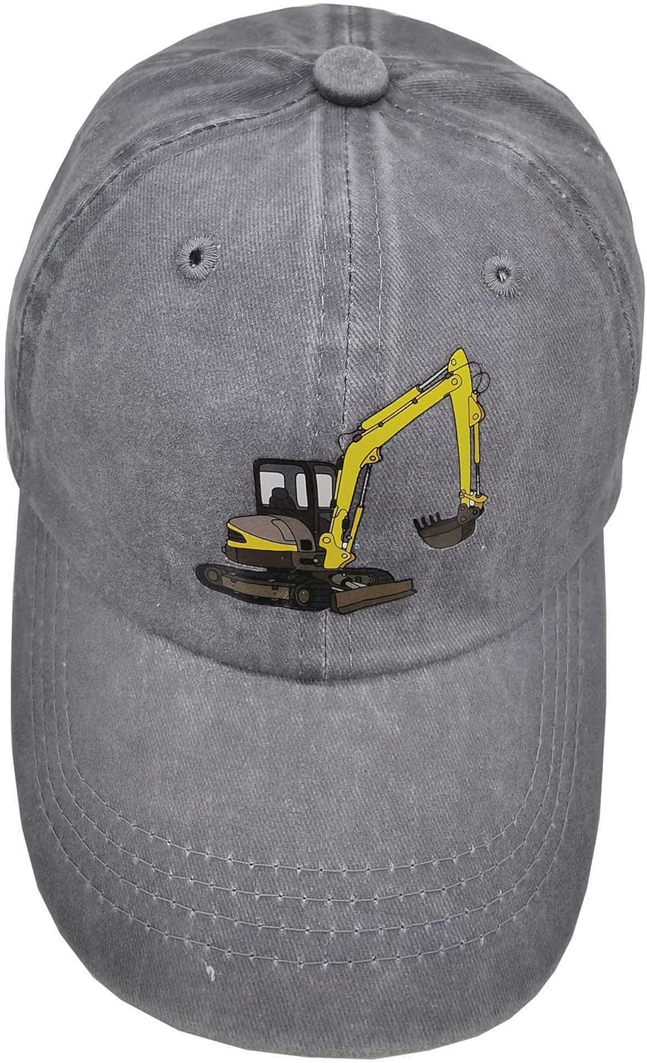 Waldeal Cute Boys' Excavator Baseball Caps Embroidered Washed Dad Hat Kids Ballcap Gray: Clothing