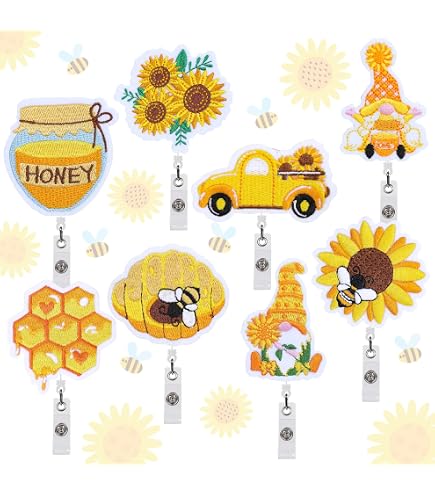 Bee Cute Nurse Badge Reel - "Don't Worry Bee Happy" Retractable ID Holder With Clip For Scrubs