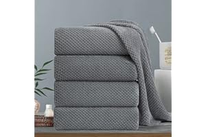 KEBURY Gray Bath Towels Set 35x70 Inches - Luxury 600 GSM Oversized Bath Sheet Towel,Extra Large Microfiber - Quick Dry,Highly Absorbent,Super Soft Shower Towels Spa Hotel Bathroom Towel Set (4-Pack)