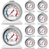 10 Pack Oven Thermometer 50-300&deg;C/100-600&deg;F Stainless Steel Oven Thermometers with Large Dial, Oven Temperature Gauge for BBQ Cooking Baking Grill Smoker