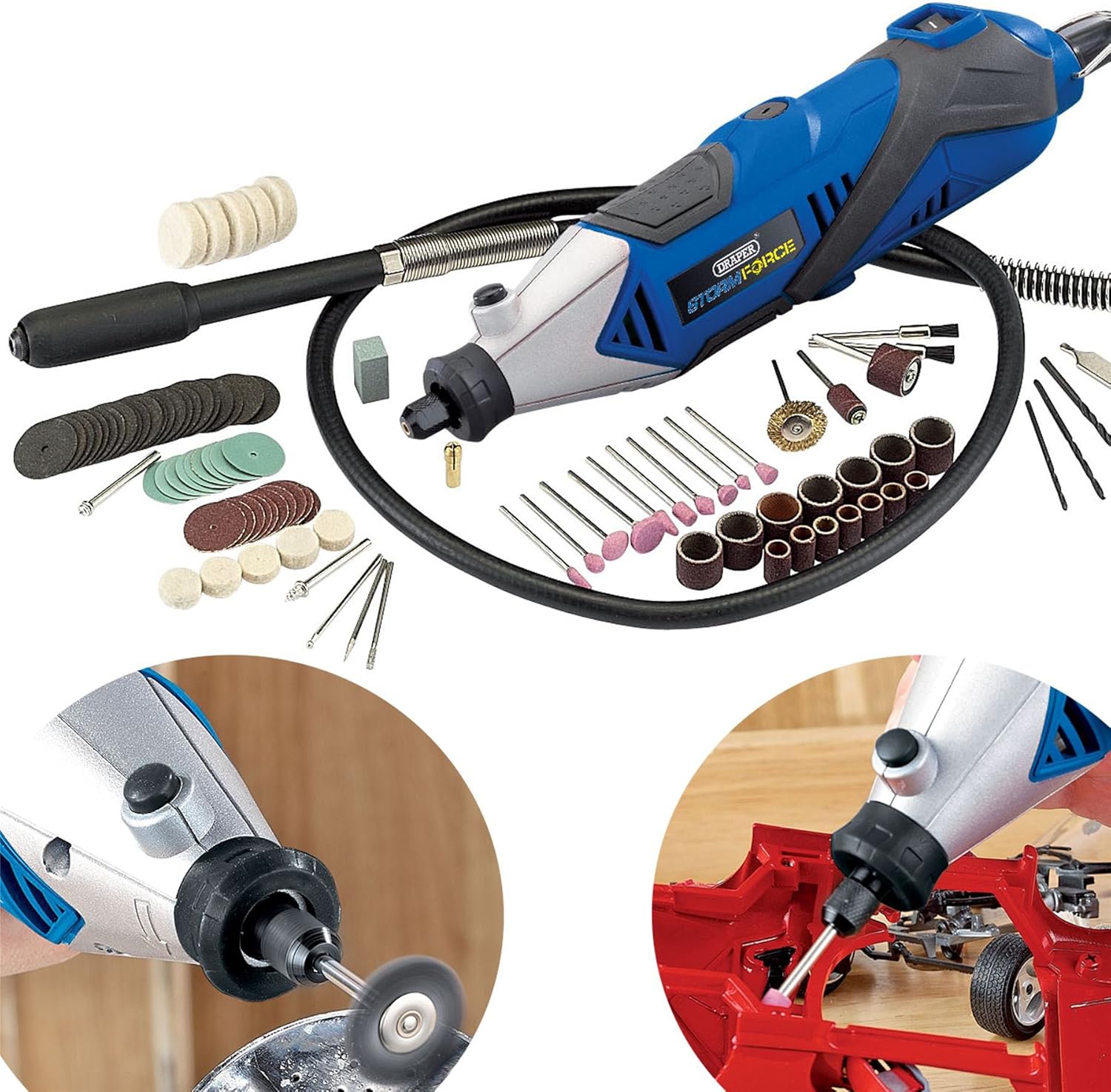 101 Piece Rotary Multi Tool Power Drill Set Draper Stormforce Hobby