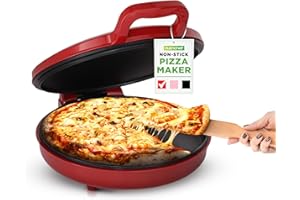 NutriChef Countertop Pizza Maker | 1500W Non-Stick Electric Pizza Cooker | Make 12" Personal Pizzas, Eggs, Toast & More | Coo