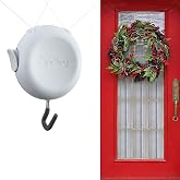 Zip 'n Hang Wreath Hanger for Front Door, White, 1 Pack | No Damage Heavy-Duty Adjustable Over-the-Door Wreath Holder for Glass, Screen & Storm Doors, Christmas Wreath & Decor Hook