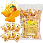 Juicy Mango Flavored Chewy Gummy Candy Snacks Individually Wrapped Bulk 1LB | Made with 70% Real Juice Content, Allergy Friendly &amp; No Gelatin, Fruit Juice Soft Confectionery Gummi Candy for Party Favors