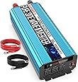 SUDOKEJI 1500W Pure Sine Wave Power Inverter Peak Power 3000W 12V DC to 110V 120V AC with LED Display 3 AC Outlets & USB Port for RV Truck Boat