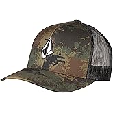Volcom Adult Full Stone Cheese Trucker Hat – 6-Panel Adjustable Mesh Back Cap, Green Combo, O/S