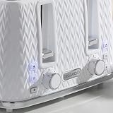 Daewoo 4 Slice Toaster Argyle Collection White Defrost Reheat Browning view 3