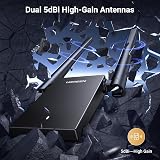 UGREEN AX1800 WiFi 6 USB 3.0 Dongle Dual 5dBi Antennas 5GHz/2.4GHz for PC view 5