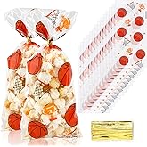 Basketball Treat Bags, 200 PCS Basketball Goodie Bags, Basketball Candy Goody Snack Gift Bags for Team Party Favors Stuffers Basketball Birthday Theme Party Decorations Holiday Candy Party Bags decor