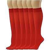 SUMONA 6 Pairs Women Opaque Stretchy Spandex Knee High Trouser Socks