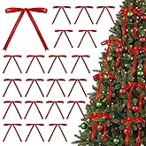 Riceshoot 100 Pcs Twist Tie Bows Bulk 5x7 Inch Satin Ribbon Bows for Gift Wrapping Cake Treat Bags Craft DIY Valentine's Day Wedding Baby Shower Birthday Party(Red)