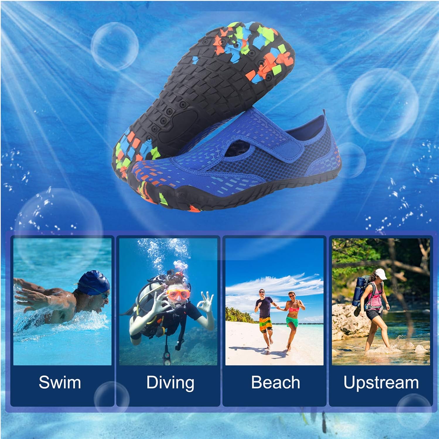  | L-RUN Athletic Hiking Water Shoes Mens Womens Barefoot Aqua Swim Walking Shoes | Hiking Shoes