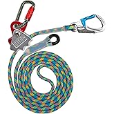 Flip Line Kit 11FT Polyester Lanyard Kit with Triple Lock Adjuster | Aluminum Swivel Snap, Adjustable Positioning Rope for Fall Protection, Arborist, Tree Climbers