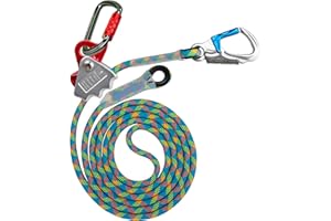 DIJJIG Flip Line Kit 11FT Polyester Lanyard Kit with Triple Lock Carabiner Adjuster, Steel Swivel Snap, Adjustable Positioning Rope for Fall Protection, Arborist, Tree Climbers