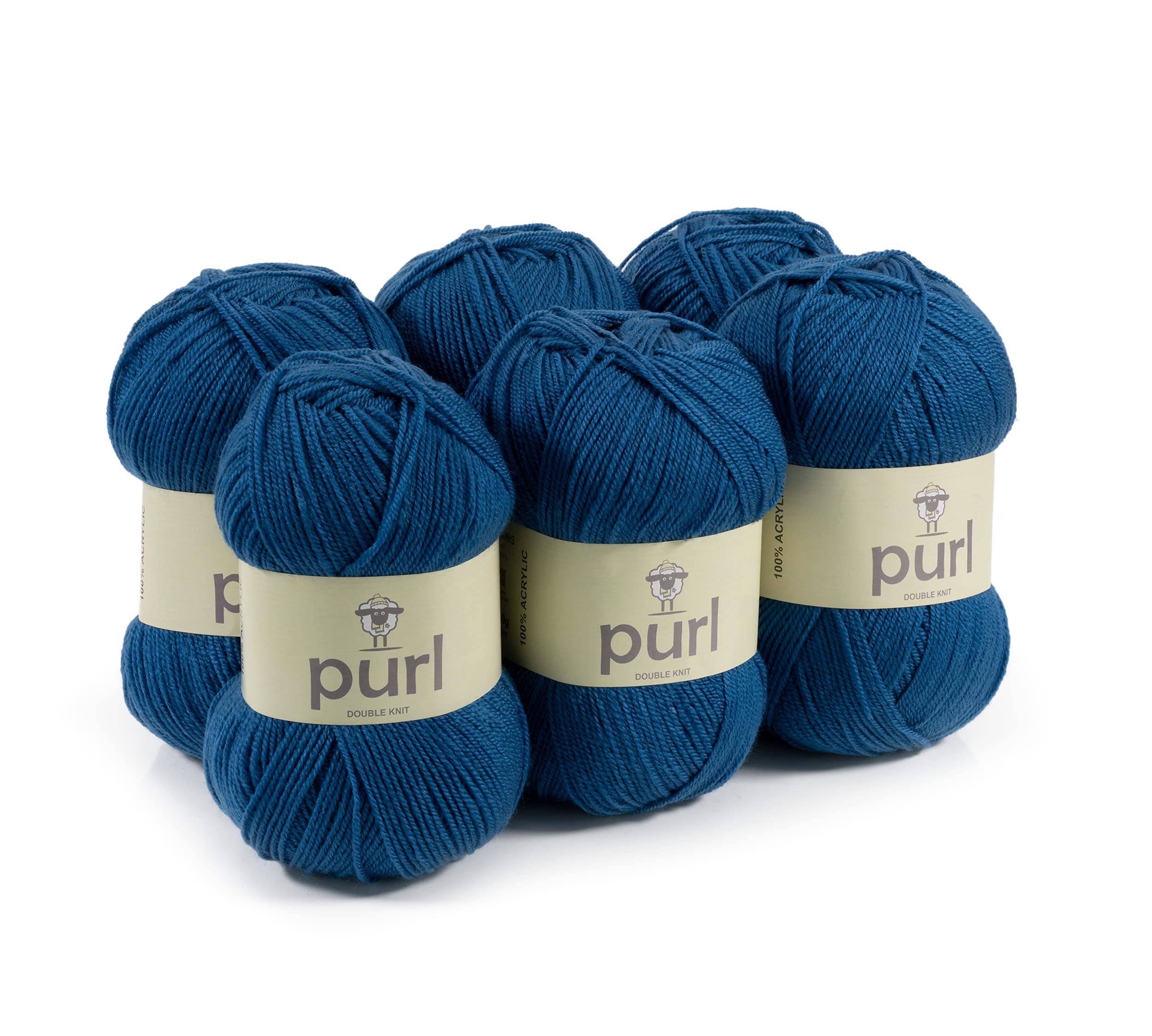 Purl 100g Premium Acrylic Yarn New Denim, Pack of 6
