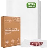 [2025 Upgraded] Moretoes 100pcs Vacuum Sealer Bags, Food Saver Bags Gallon 11" x 16", BPA Free, Pre-cut Commercial Grade Vac Bags for Food Storage, Meal Prep or Sous Vide