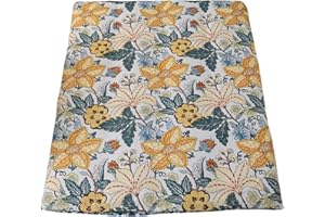 Arzocolia Futon Cover for Japanese Futon Floor Mattress with Zipper Twin Full Queen Size, Super Soft and Machine Washable (Yellow Flower, Queen)