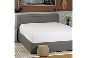 SUPREME ELEGANCE 100% Cotton Twin Arctic White Fitted Sheet Only, Back to School College Essentials Mattress Fitted Sheet (39 W x 75 L), Lightweight, Highly Breathable, Cool & Crisp, 17" Deep Pocket Bed Sheets