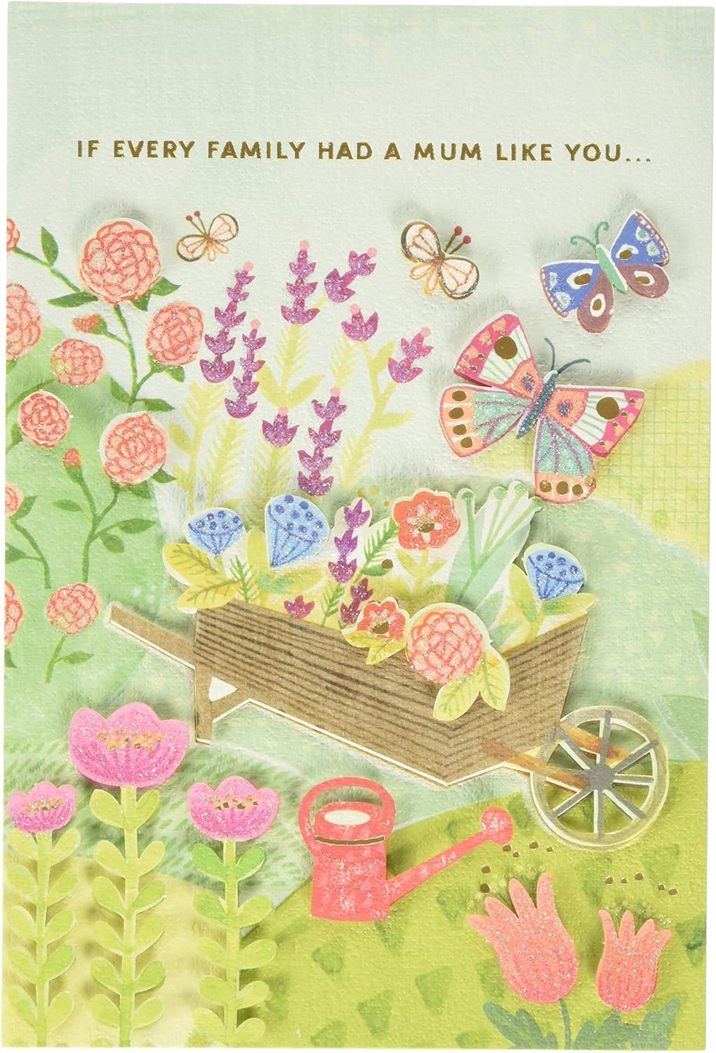 Hallmark Small Mothers Day Card for Mum - Colourful Garden 'Signature' Collection Design, Colour Garden Butterflies, 17.3cm by 11.9cm