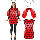 Spooktacular Creations Ladybug Costume Women, Adult Halloween Costume with Ladybug Wing