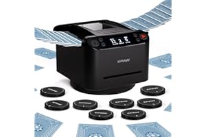 Automatic Card Shuffler and Dealer 2-in-1，2 Decks Support 12 Players, 8 Drawing Remotes，USB-C Rechargeable Card shuffler Mach