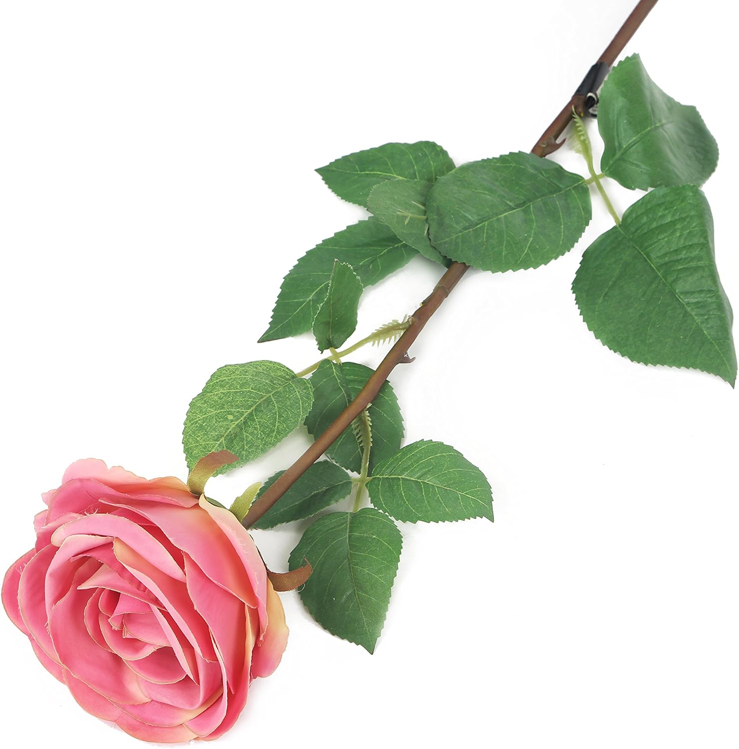Floral Elegance Artificial 72cm Single Stem Fully Open Dusky Pink Rose Flower - Image 5