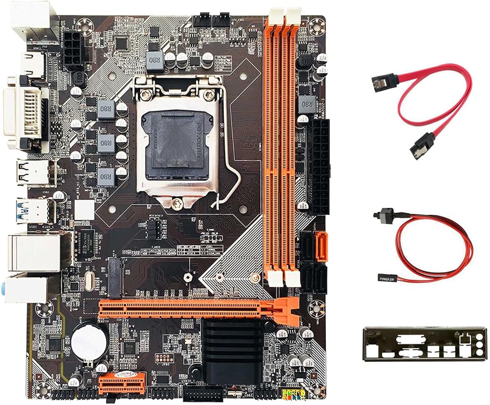 Lodokdre B75 Desktop Motherboard M.2 NVME LGA 1155 DDR3 for i3 i5 CPU Cable