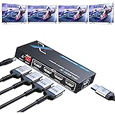 4K HDMI Splitter 1x4 withEDID, 4K@60Hz HDR HDMI 2.0 18Gbps HDMI Duplicator Support HDCP 2.2 for Switch2 Apple TV, PS5, Xbox, Roku, Projector... (4K@60Hz 1 in 4 Out)