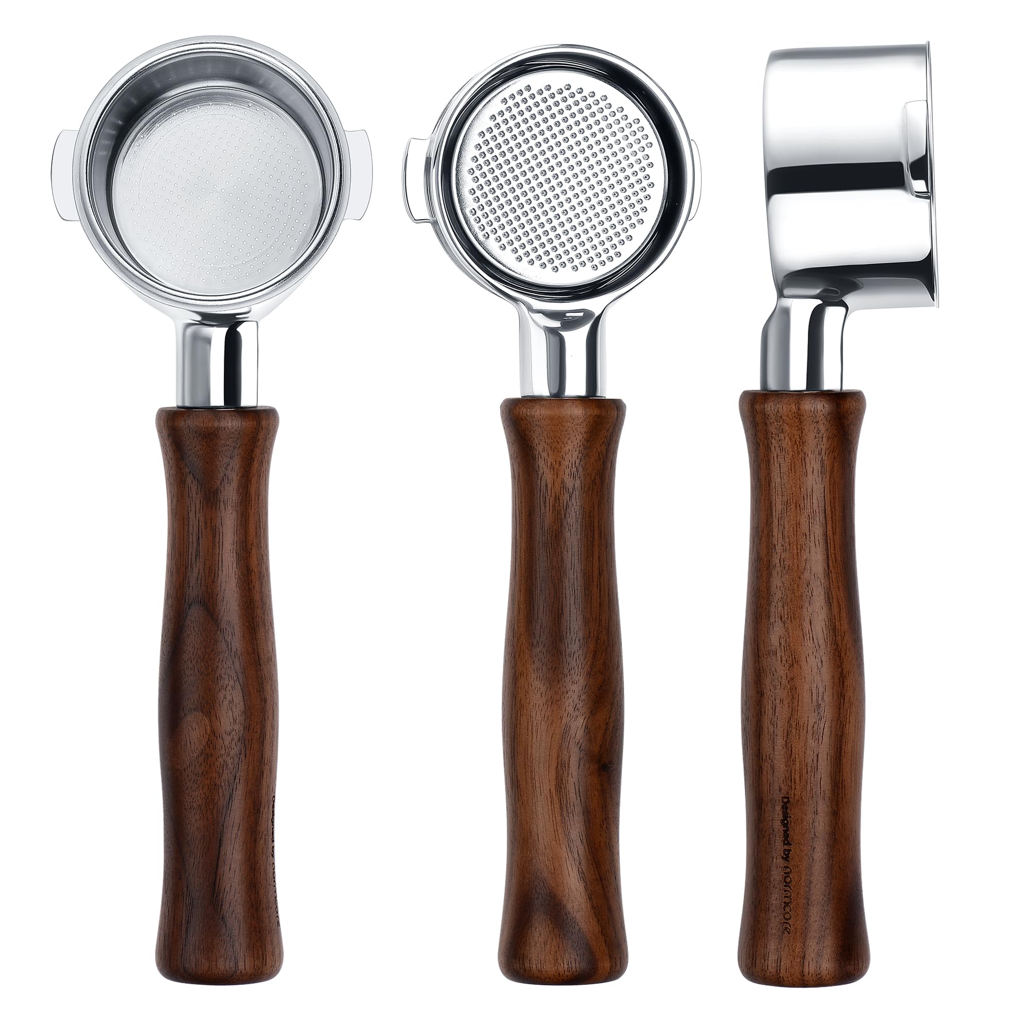 Photo 1 of Normcore 51mm Naked Bottomless Portafilter 2 Ears Fits Delonghi ECP3420/EC155/BCO430/EC260 with 18g Basket Included, Genuine American Walnut Handle