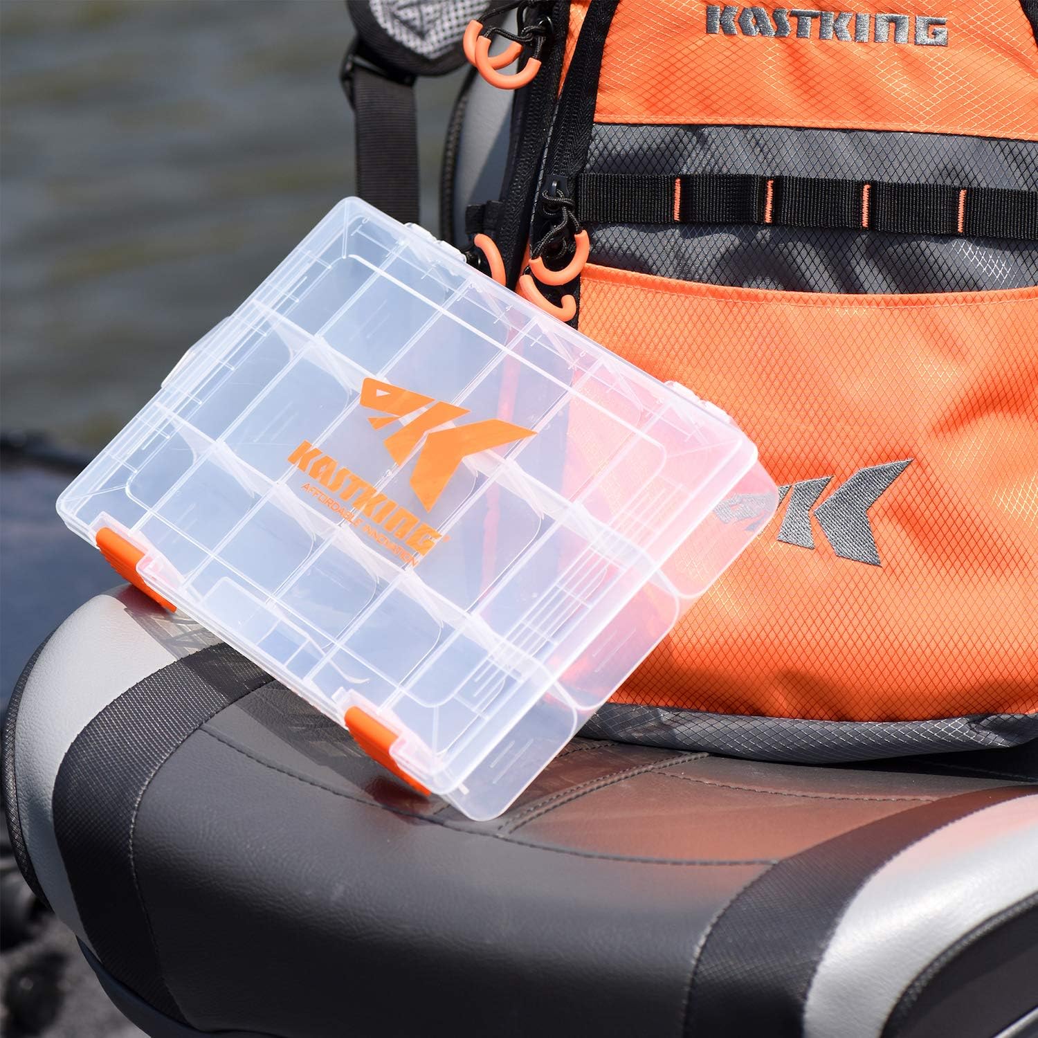 KastKing Tackle Boxes, Plastic Storage Organizer Box with Removable Dividers, 3600 Tackle Trays, Parts Box, 10.8x7.25x1.65 Inches (Pack of 4): Sports & Outdoors