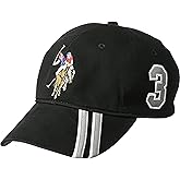 U.S. Polo Assn. Dad Hat, 100% Cotton Adjustable Baseball Cap with Horse Logo and Diagonal Stripes for Men and Women