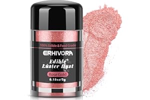 ERHIVORA Edible Glitter for Cocktails Cakes Drinks, Rose Gold Edible Glitter Spray, Luster Dust Edible Drink Glitter