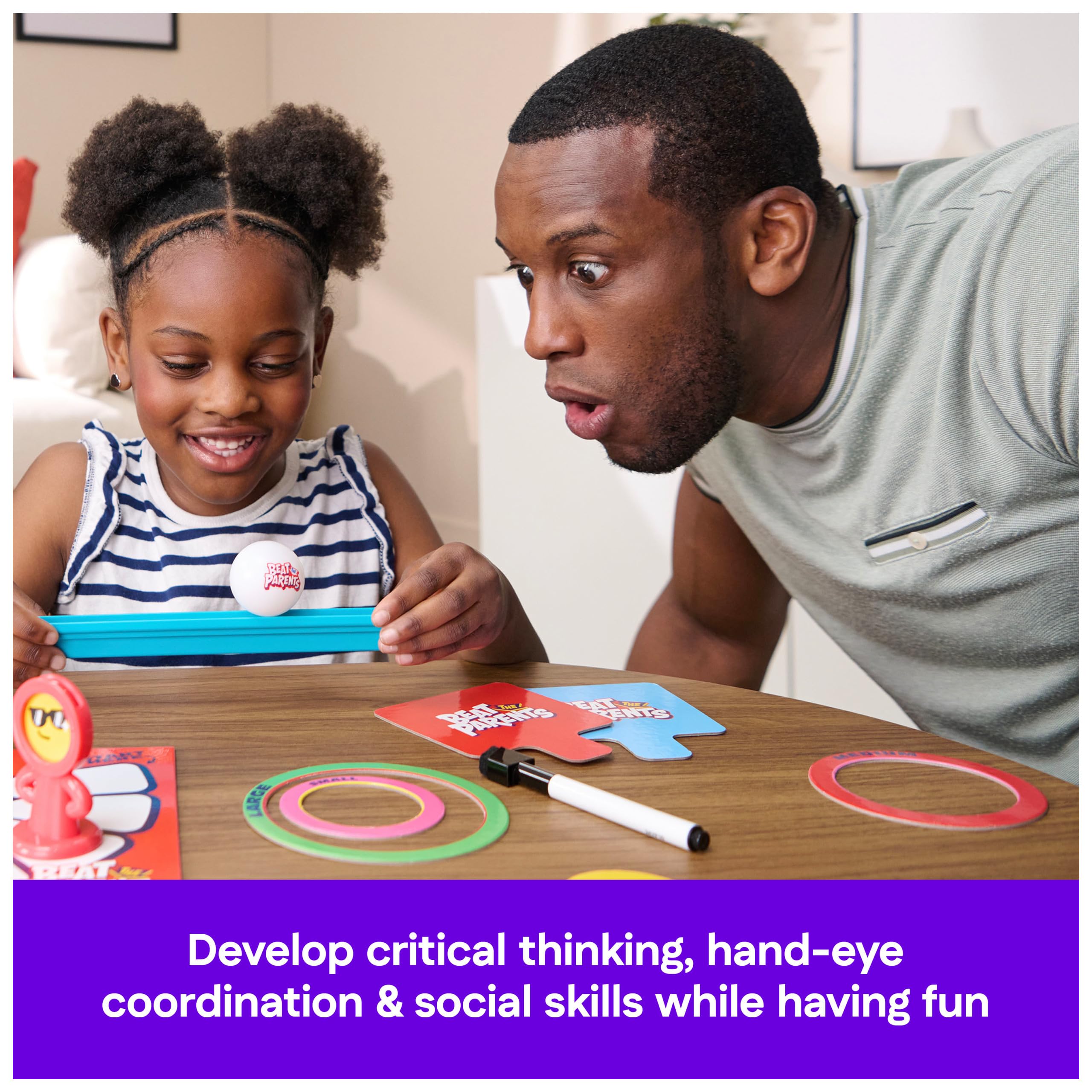 Spin Master Games, Beat The Parents, 2025 Edition with New Challenges & Cards, Friendly Competition Family Game, Family Game Night, 4-8 Players, Stocking Stuffer Gift Ideas for Ages 6 & Up