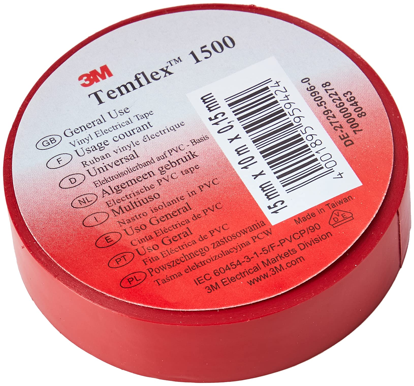 3 M Insulation Tape Red 15 mm. X 10 Metres