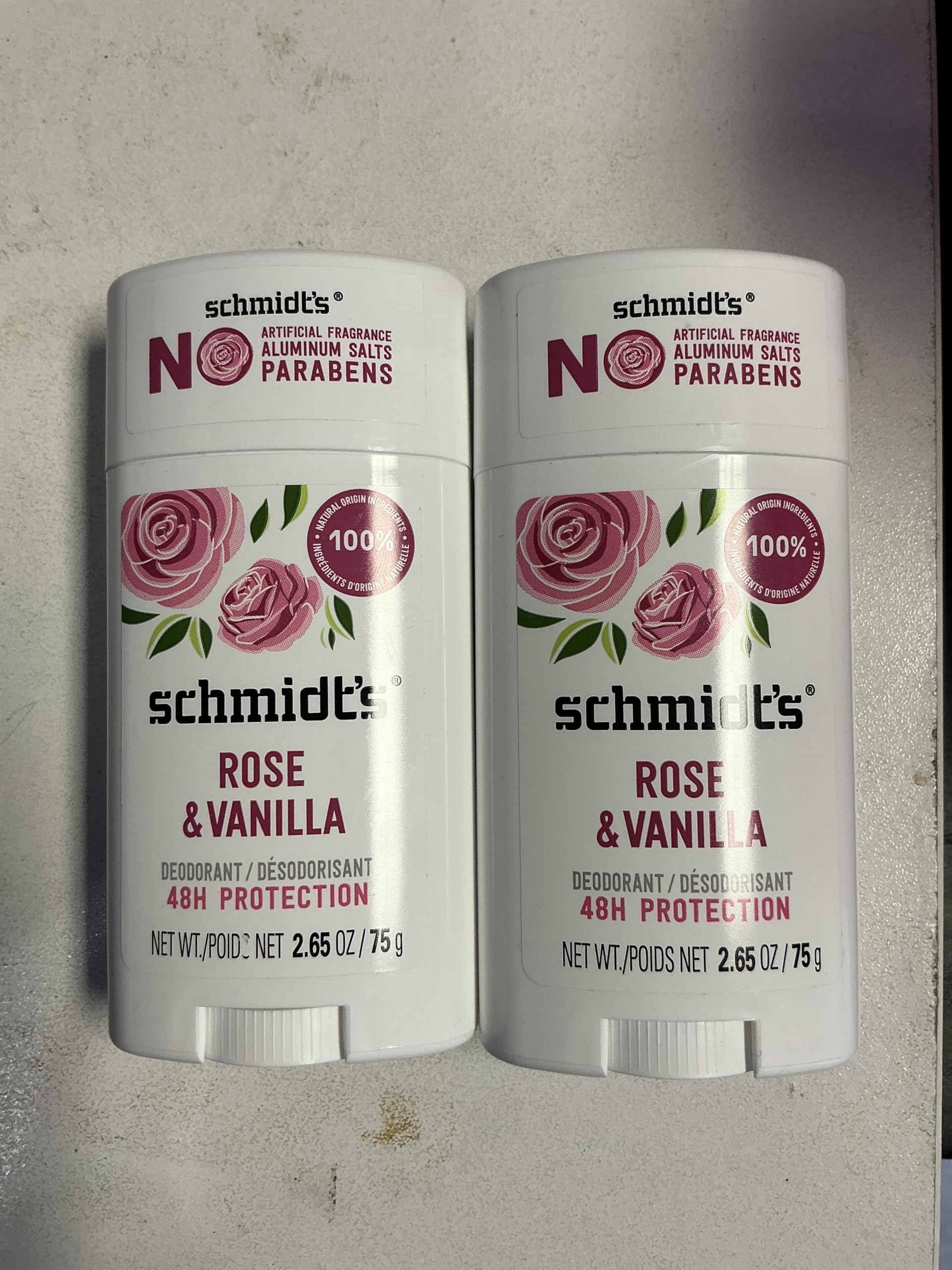 Photo 1 of 1 Pack - Rose + Vanilla Natural Deodorant Stick (2.65 oz.) Aluminum-Free