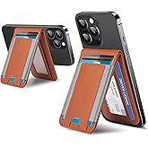 ExtreLife 2-in-1 Magsafe Wallet, Adjustable Stand and Open ID Window, Magnetic Wallet for iPhone 17/16/15/14 Pro Max/14 Pro/14/14 Plus/13/12 Series, 9 Cards, Brown