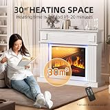 YITAHOME White 39" Free Standing Electric Fireplace Suite 7-Day Remote LED view 2