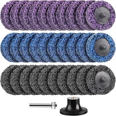 Shineboc 30pcs Grinding Discs 50mm 2in Rust Removal Paint Stripping Set