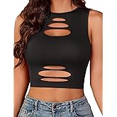 Avidlove Fishnet Top for Women Sexy Cut Out Crop Short Hollow Out Cropped Tank Top