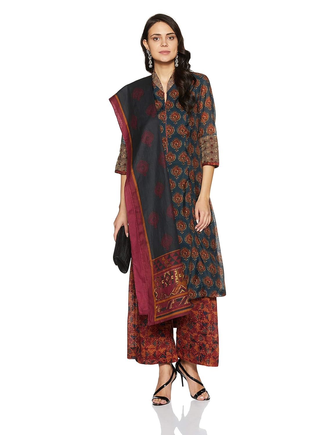 biba women's anarkali salwar suit set