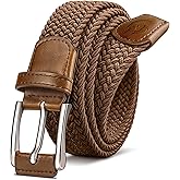 Housmai Stretch Braided Belt for Men -Mens Gift Elastic Woven Golf Belt 1 3/8"- for Golf Jeans Casual Wear