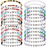 Keggaen 24Pcs Jesus Loves You Bracelets, Christian Bracelets for Women Bulk Jesus Stuff Christian Religious Party Favors, Inspirational Reminder Colorful Religious Jewelry Easter Gifts for Women Men