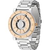 EUTOUR Men's Magnetic Analog Watch 40mm Quartz Wristwatch, 3ATM Waterproof, Fashion Dress Watches with Silicone Band & Accessories