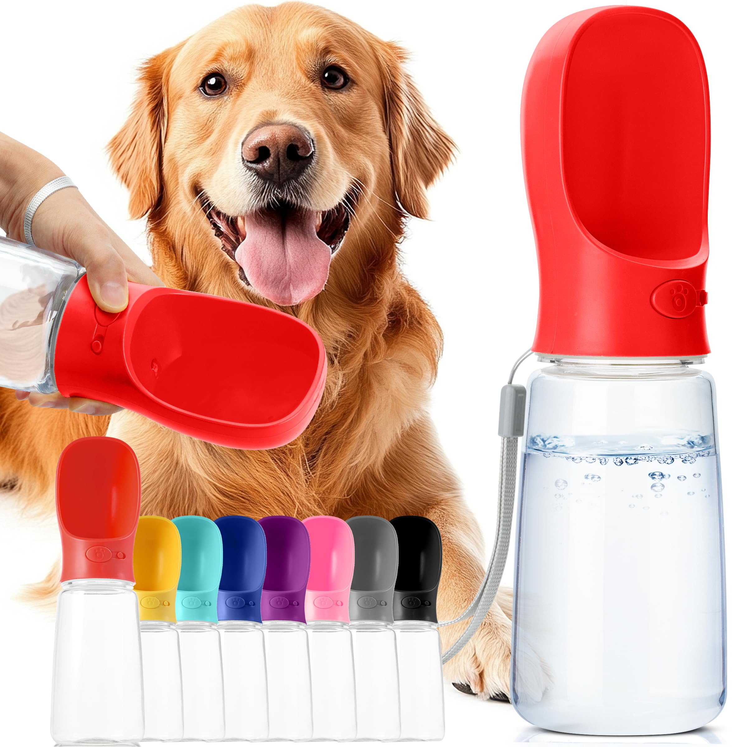 Photo 1 of Mr. Pen- Dog Water Bottle, 19 oz, Large, Red, Portable Dog Water Bottle Dispenser, Not Dishwasher Safe