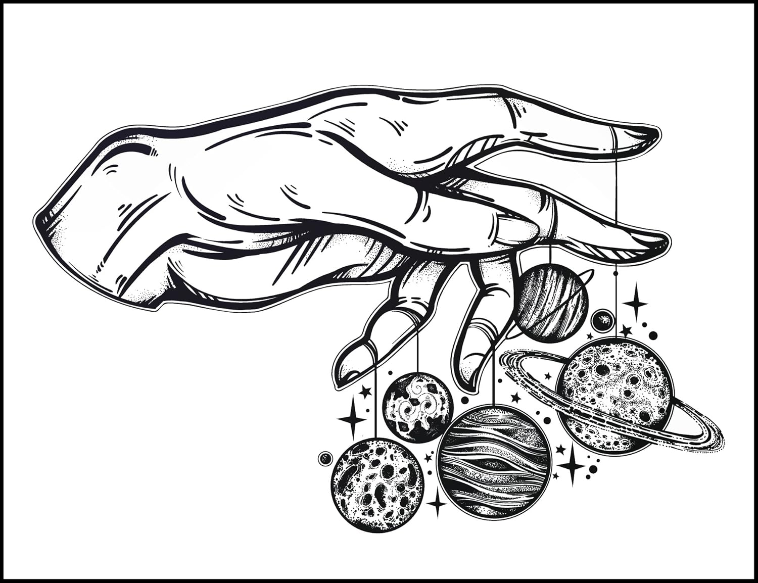 Amazoncom Abstract Hand With Solar System Planets