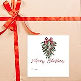 Christmas Gifts Tags Stickers, 30 Pcs Merry Christmas Trees Name Tags for Gifts, 3.5x3.5 Inch Holiday Presents Sticker Labels, Festive Chrismas Name Tag for Gift Wrapping Bags Classroom-D04