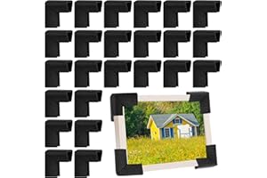 PWBARWQ 24 Pcs Foam Corner Protectors for Shipping, L-Shaped Edge Guards for TV Moving Box, Picture Frames, Mirrors, and Furniture, Must-Have Moving Supplies (Silk Black)