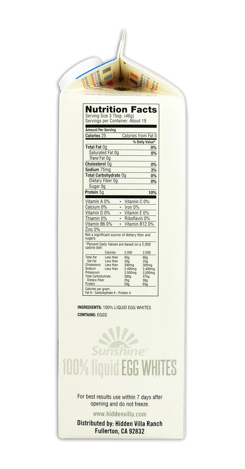 100 Liquid Egg White Nutrition Runners High Nutrition